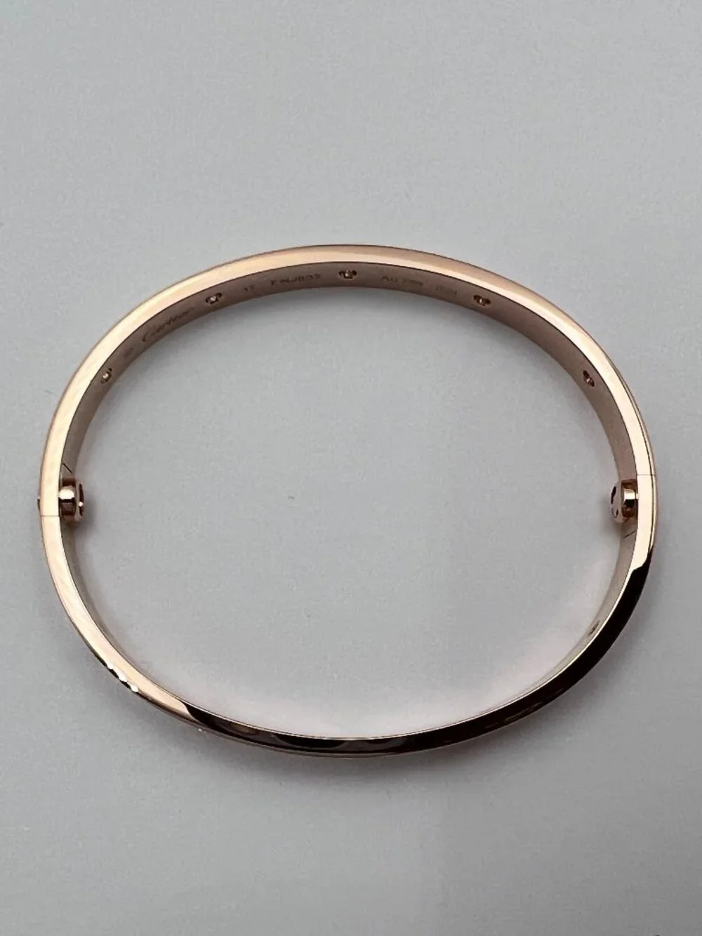 Cartier Love Bracelet Classic Model 10 Diamond 18K Rose Gold Size 17